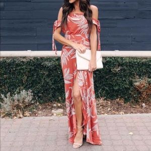 Vici Maxi Dress In Full Force Off The Shoulder